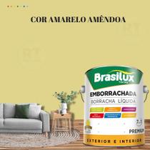 Tinta Borracha Líquida Amarela Para Parede 3,2l Lavável Impermeável Brasilux