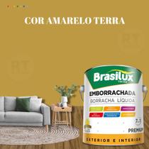 Tinta Borracha Líquida Amarela Para Parede 3,2l Lavável Impermeável Brasilux