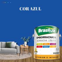 Tinta Borracha Líquida Cor Azul Para Parede 3,2l Acrílica Lavável Antimofo.