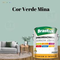 Tinta Borracha Líquida Cor Verde Brasilux Para Parede 3,2l Acrílica Lavável Antimofo.