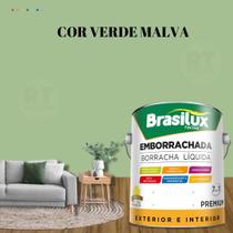 Tinta Borracha Líquida Cor Verde Brasilux Para Parede 3,2l Acrílica Lavável Antimofo.