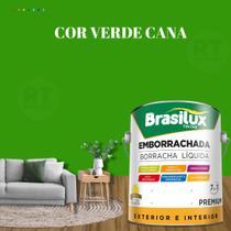 Tinta Borracha Líquida Cor Verde Brasilux Para Parede 3,2l Acrílica Lavável Antimofo.