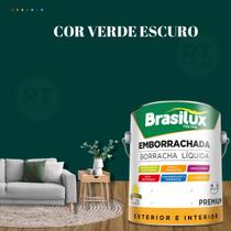 Tinta Borracha Líquida Cor Verde Brasilux Para Parede 3,2l Acrílica Lavável Antimofo.