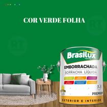 Tinta Borracha Líquida Cor Verde Brasilux Para Parede 3,2l Acrílica Lavável Antimofo.