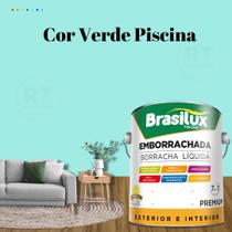 Tinta Borracha Líquida Cor Verde Brasilux Para Parede 3,2l Acrílica Lavável Antimofo.