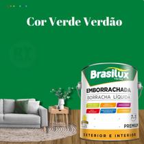 Tinta Borracha Líquida Cor Verde Brasilux Para Parede 3,2l Acrílica Lavável Antimofo.