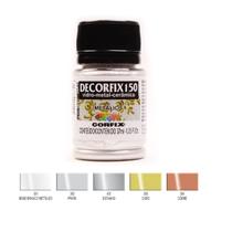 Tinta Ceramica Porcelana Decorfix 150 37ml c/ 5 Cores Metalicas
