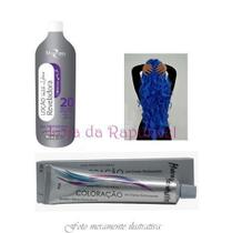 Tinta Coloração Azul Royal 60g + Água Ox 20v 90ml - Mairibel