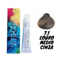 Tinta Coloração Troia 7.1 Louro Medio Cinza - Troia Hair