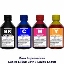 Tinta Compatível Impressoras L3150 L3250 L3110 L3210 Refil 544 Kit 4x250ml