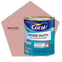 Tinta Coral Rende Muito Paredes e Tetos Rosa Fumê 800ml