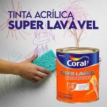 Tinta Coral Super Lavável Acrílica Eggshell Branco neve 3,6 Litros