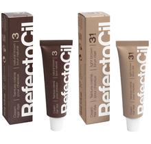 Tinta de cabelo RefectoCil Cream, pacote com 2 unidades, castanho natural e castanho claro