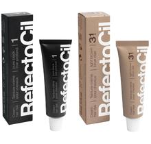 Tinta de cabelo RefectoCil Cream, pacote com 2 unidades, profissional, preta e marrom Tinta de cabelo RefectoCil Cream, pacote com 2 unidades, profissional, preta e marrom