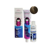 Tinta de Cabelo sem Amônia 8.0 Louro Claro + Ox 30 Vol Japinha Color Tinta de Cabelo sem Amônia 8.0 Louro Claro + Ox 30 Vol Japinha Color