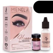 Tinta de hena para sobrancelhas Menela Black Henna Brow Dye 2,5 g e 15 mL Tinta de hena para sobrancelhas Menela Black Henna Brow Dye 2,5 g e 15 mL
