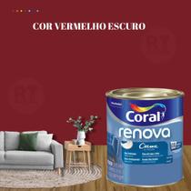 Tinta de Parede Acrílica Cor Vermelho Coral Renova 800ml Premium Antimofo.