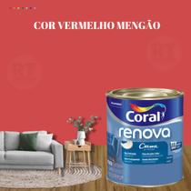 Tinta de Parede Acrílica Cor Vermelho Coral Renova 800ml Premium Antimofo.