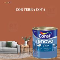 Tinta de Parede Acrílica Coral Renova Cor Laranja 800ml Lavável Premium Antimofo