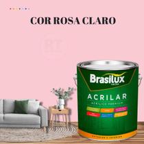 Tinta De Parede Brasilux Acrilar Cor Rosa Fosca Lavável Antimofo Premium 3,2L Cor Rosa Barbie/Cor Rosa Bebê.