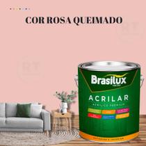 Tinta De Parede Brasilux Acrilar Cor Rosa Fosca Lavável Antimofo Premium 3,2L Cor Rosa Barbie/Cor Rosa Bebê.