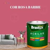 Tinta De Parede Brasilux Acrilar Cor Rosa Fosca Lavável Antimofo Premium 3,2L Cor Rosa Barbie/Cor Rosa Bebê.