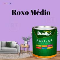 Tinta De Parede Brasilux Acrilar Cor Roxo Fosca Lavável Antimofo Premium 3,2L Cor Roxo Açai/Cor Berinjela.