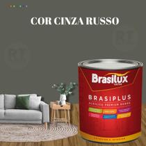 Tinta de Parede Cinza Chumbo 800ml Brasiplus Acrílica Fosca