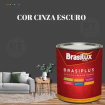 Tinta de Parede Cinza Chumbo 800ml Brasiplus Acrílica Fosca