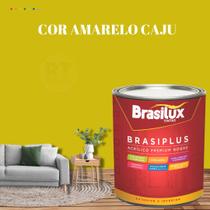 Tinta de Parede Semi Brilho Amarelo Brasiplus 800ml Acrilica Lavável.