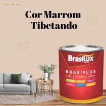Tinta de Parede Semi Brilho Marrom 800ml Brasiplus Acrilica Lavável.