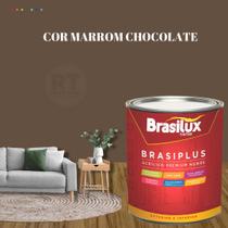 Tinta de Parede Semi Brilho Marrom 800ml Brasiplus Acrilica Lavável.