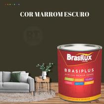 Tinta de Parede Semi Brilho Marrom 800ml Brasiplus Acrilica Lavável.