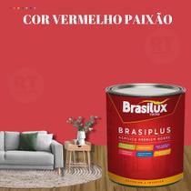 Tinta de Parede Semi Brilho Vermelho Brasiplus 800ml Acrilica Lavável.
