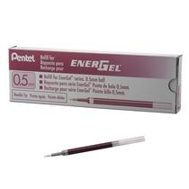 Tinta de recarga Pentel Energel Needle Tip 0,5 mm rosa fina, pacote com 12