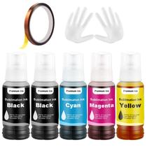 Tinta de Sublimação LAIPENG 5 Frascos de 100 ml com Fita Térmica Tinta de Sublimação LAIPENG 5 Frascos de 100 ml com Fita Térmica