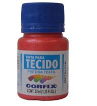 Tinta De Tecido 37 Ml Corfix Metálica - Vermelho