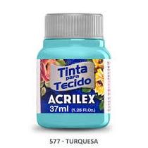 Tinta de tecido Acrilex turquesa 577 37ml Tinta de tecido Acrilex turquesa 577 37ml