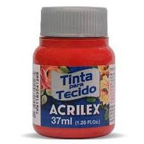 Tinta de tecido Acrilex vermelho escarlate 508 37ml