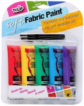 Tinta de tecido Tulip 29375 Soft, pacote com 5, multicolorido, 26 ml Tinta de tecido Tulip 29375 Soft, pacote com 5, multicolorido, 26 ml
