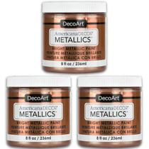 Tinta DecoArt Metallics Ouro Rosa Kit com 3 de 236ml Tinta DecoArt Metallics Ouro Rosa Kit com 3 de 236ml