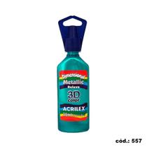 Tinta Dimensional 3D Metallic 35ml Verde Acrilex