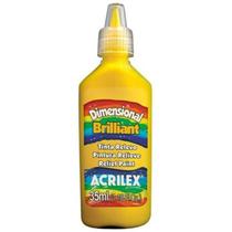 Tinta Dimensional Brilhante 35ml - 505 Amarelo Ouro Acrilex Tinta Dimensional Brilhante 35ml - 505 Amarelo Ouro Acrilex