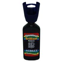 Tinta Dimensional Brilhante Relevo 3D 35Ml Preto Acrilex