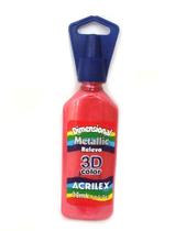 Tinta Dimensional Metálica 35ml - 555 Vermelho Acrilex