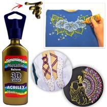 Tinta Dimensional Relevo 3D 35Ml Metálico - Acrilex