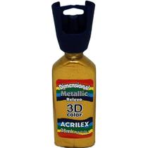 Tinta Dimensional Relevo 3D Metálica Dourado Solar