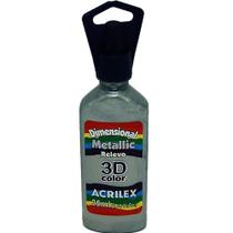 Tinta Dimensional Relevo 3D Metálica Prata