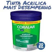 Tinta Economica Fosca Coralar Paredes Coral 20 Litros Anti Mofo Acrilica Interno Fosco Interior Coral branca