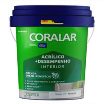 Tinta Economica Fosca Coralar Paredes Coral 20 Litros Anti Mofo Acrilica Interno Fosco Interior Coral branca